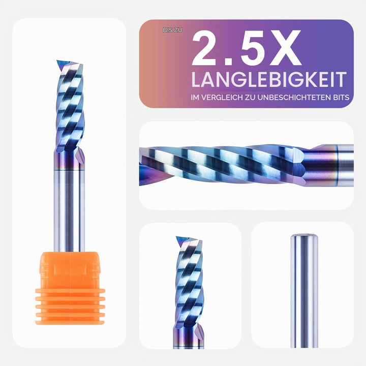SpeTool Alu Fräser 6mm Schaft Einschneider Fräser Schaftfräser Holz Fräser Aluminium 22mm Schnittlän