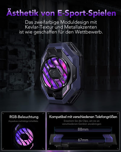 Black Shark FunCooler 3Pro Handy Kühler Lüfter Schnelle Kühlung Einschlaf Timer/Funktion als Telefon