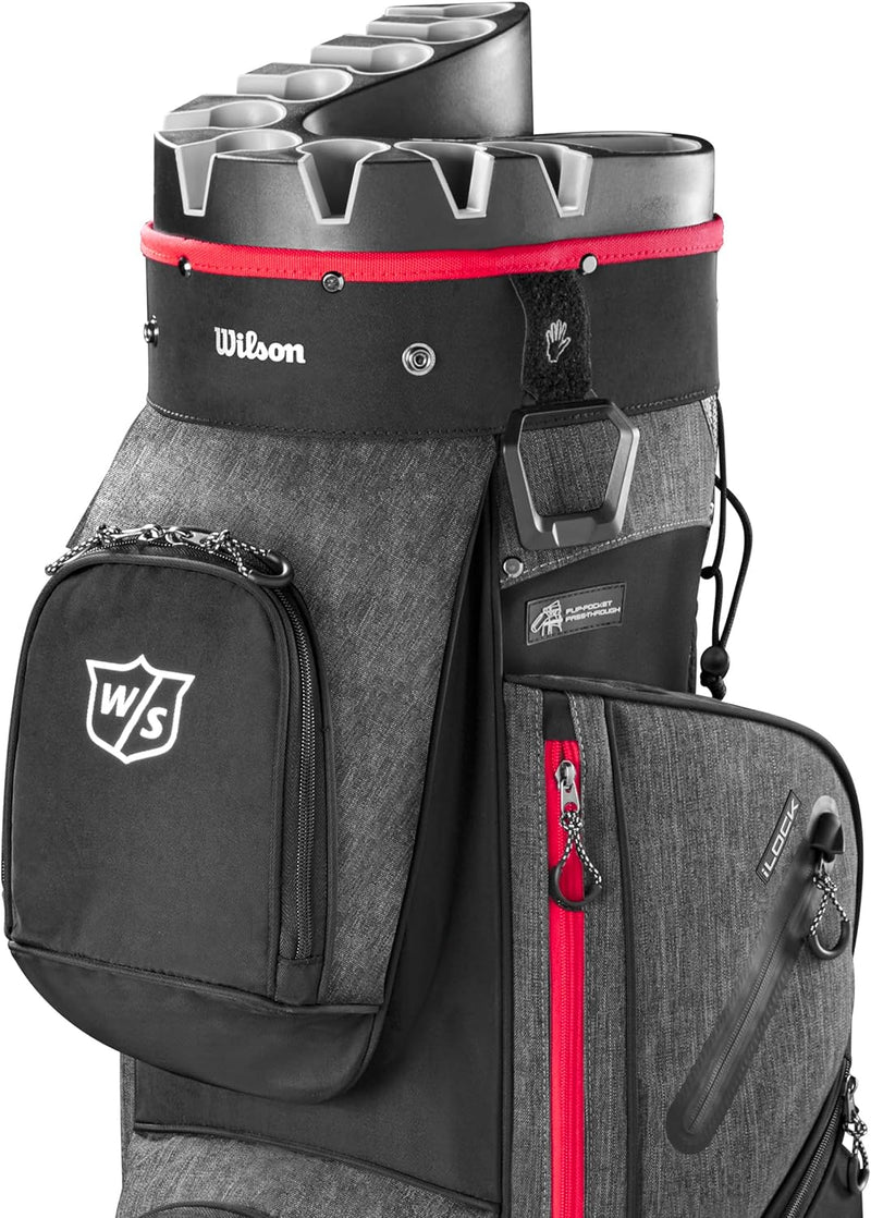 Wilson Unisex-Adult I-Lock 3 Golf Cart Bag 34" Black/Red, 34" Black/Red