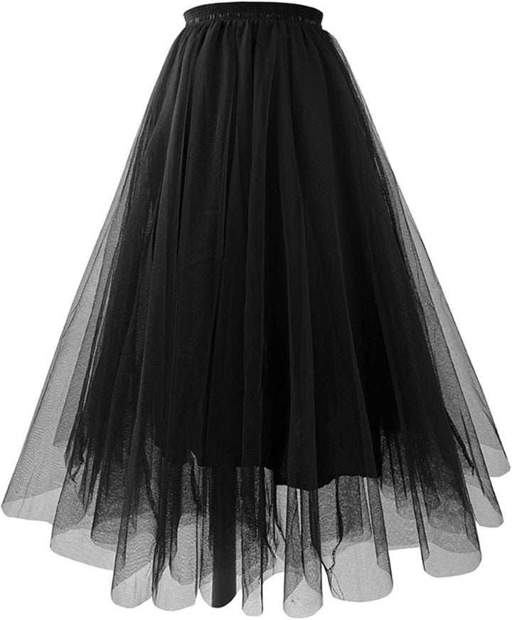 Tüllrock Damen Knielang Tüll Tutu Rock Unterrock Tütü Ballettrock Rock Damen Karneval Kostüm Faschin
