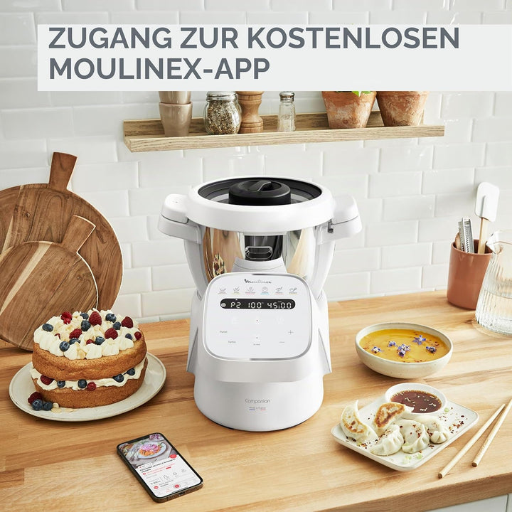 Moulinex, Companion Küchenmaschine, 14 Funktionen, Kapazität XL für 10 Personen, Grau