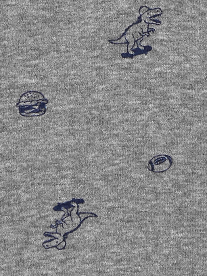 Simple Joys by Carter's Baby-Jungen T-Shirt (3er Pack) 12 Monate Gelb Streifen/Grau Dinosaurier/Weis