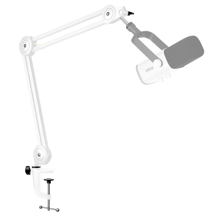 FIFINE Mikrofon Arm, Einstellbarer Mikrofon Ständer, 3/8" bis 5/8" Adapter, Mikrofonclip, DREI Kabel