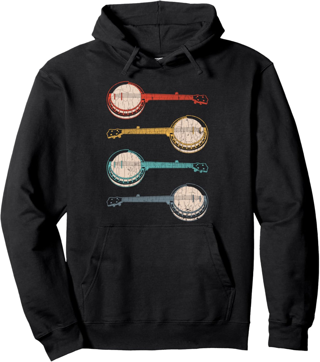 Banjo - Multi Colour Banjo Vintage Retro Apparel Geschenk Pullover Hoodie