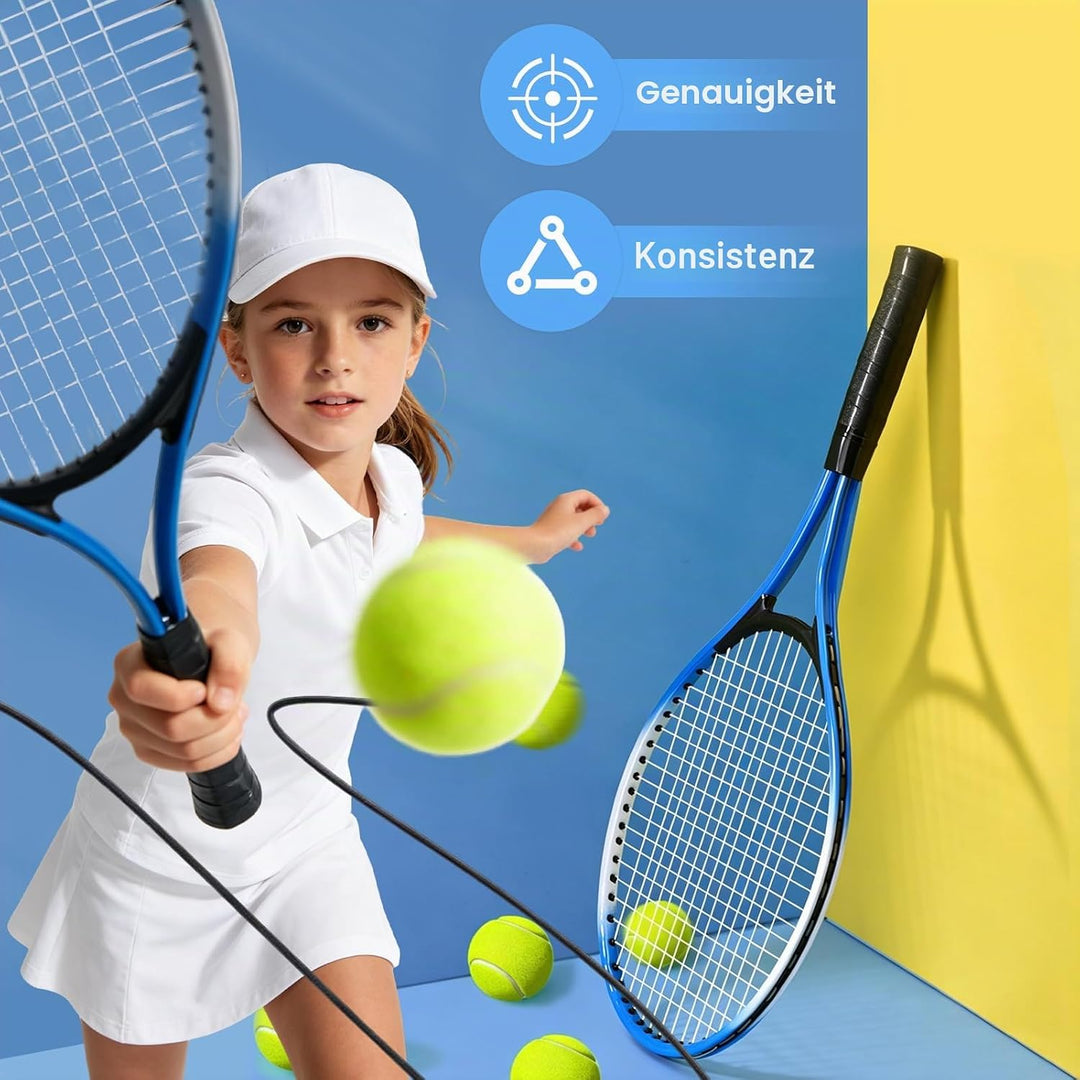 Kinder Tennisschläger, Langlebige Tennisschläger aus Eisenlegierung, Anfänger Übungsschläger mit Bal
