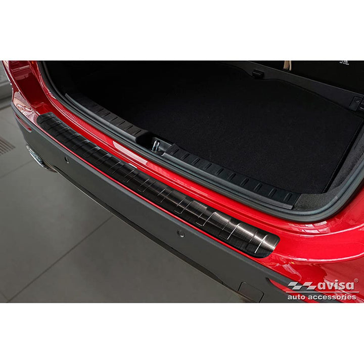 Avisa Schwarz Edelstahl Heckstossstangenschutz kompatibel mit Mercedes GLA-Klasse II H247 2020- 'Rib