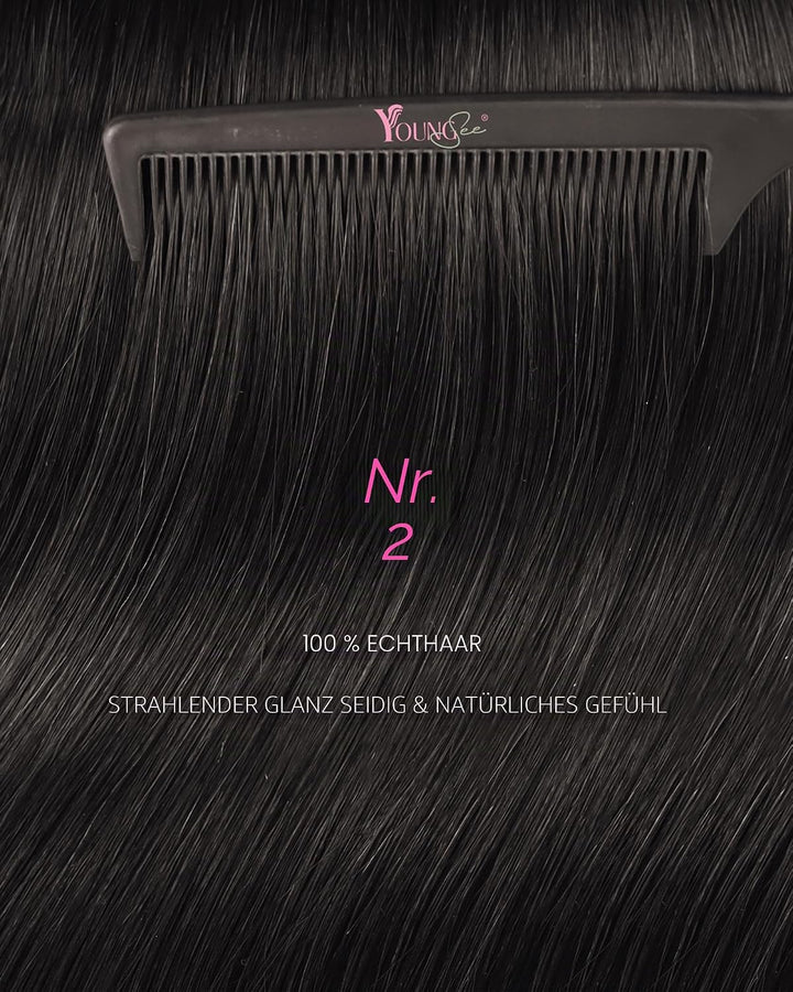 YoungSee Tape Extensions Echthaar Braun Echthaar Extensions Tape Kurz 30cm Tape in Extensions Echtha