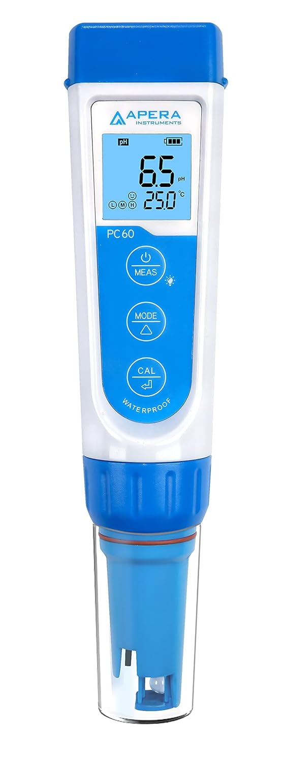 Apera Instruments PC60 Premium 5-in-1 Multiparameter-Messgerät (pH-Wert, Leitfähigkeit/EC, TDS) & PC