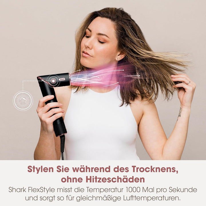 Shark FlexStyle 3-in-1 Luftstyler & Haartrockner, Auto-Wrap-Lockenaufsatz, Ovalbürste, Konzentrator,