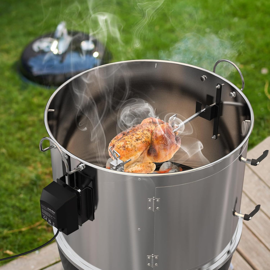 Onlyfire Edelstahl-Räucherkammer-Mittelkochsystem für Weber 57 cm Kugel-Holzkohlegrill (Ring+Speck-A