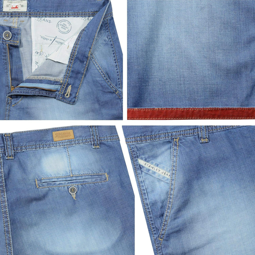 Stanley Denim Herren Jeans Shorts 22742 - Blau 32W Blau, 32W Blau