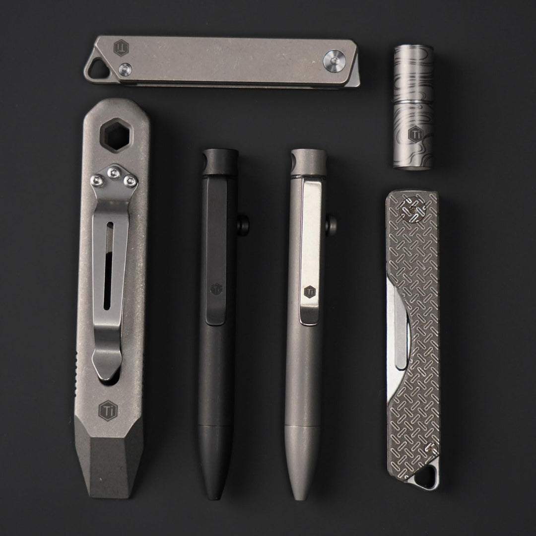 KeyUnity KR00 Titanium EDC Brecheisen-Multiwerkzeug mit Schraubendreher und Taschenclip