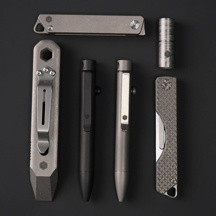 KeyUnity KR00 Titanium EDC Brecheisen-Multiwerkzeug mit Schraubendreher und Taschenclip