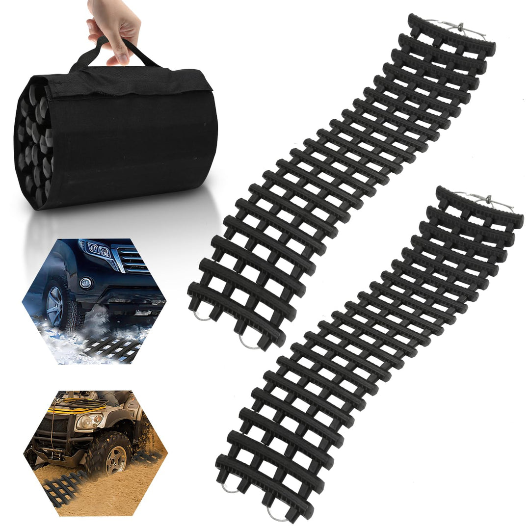 Randaco Traktionshilfe Anfahrhilfe, Auto Anfahrhilfe 100x21cm 2 Stück,mit Aufbewahrungstasche,Trakti