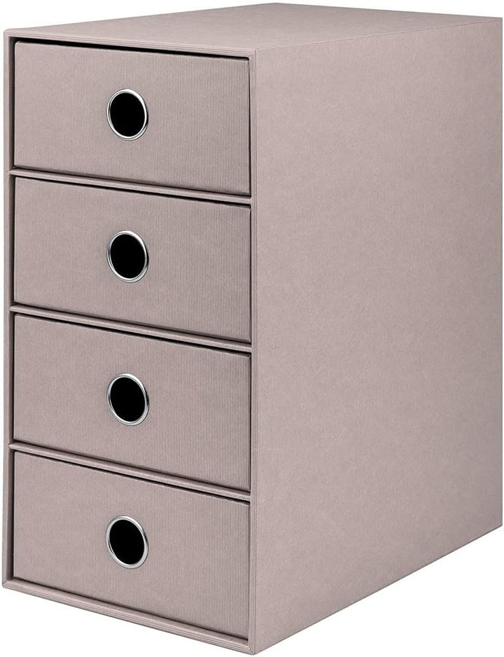 Rössler 1524452494 - S.O.H.O. 4er Schubladenbox für DIN A5, mit Griffloch, Taupe, 250 x 175 x 320 mm