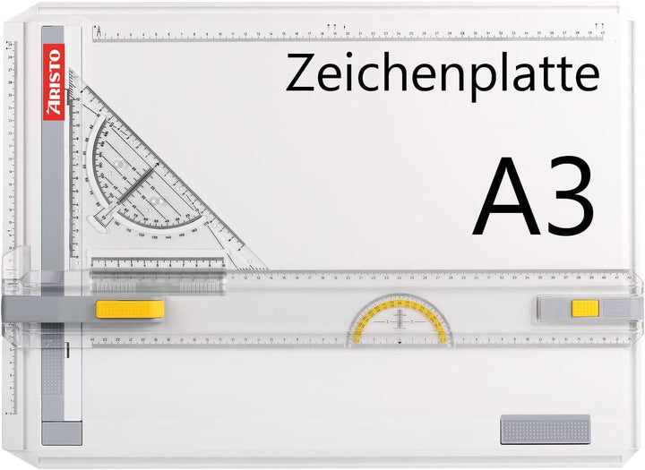 Aristo AR7033 Geo-Board Zeichenplatte (Format: A3, schlagfester Kunststoff, inkl. Schnellzeichendrei