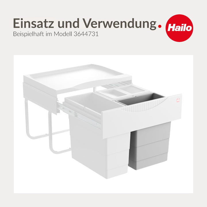 Hailo 8 L Inneneimer | Ersatz-Abfalleimer für Rondo, Allegro, Raumspar-Tandem Abfallsammler | Kunsts