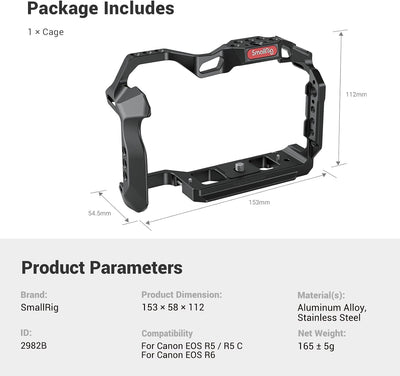 SMALLRIG R5 R6 R5C Cage Käfig für Canon für EOS R5 / R6 / R5 C Kamera - 2982B