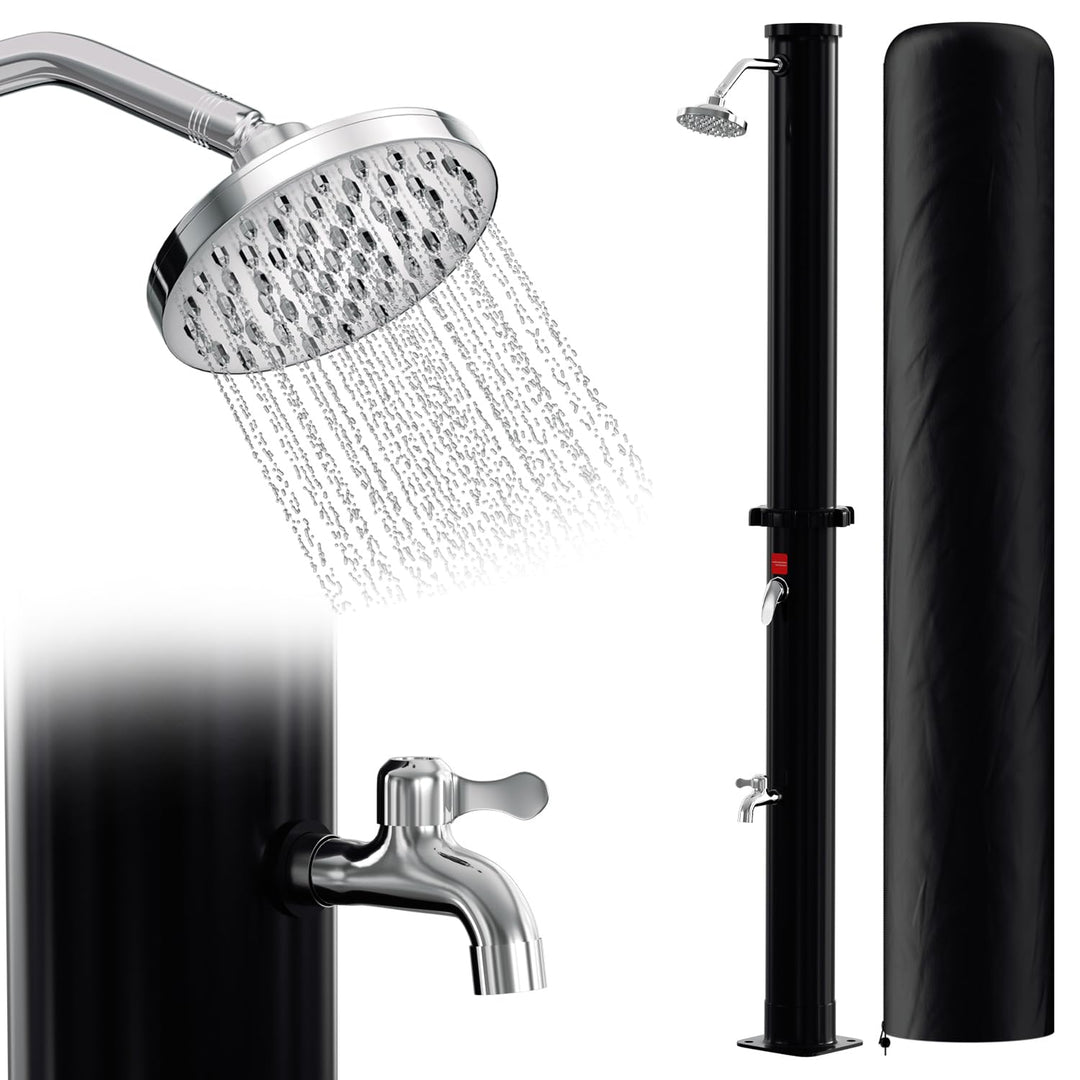 Eulenke solardusche Garten 20 Liter | 220cm | gartendusche solar | warmes Wasser max. 60°C | inkl. G