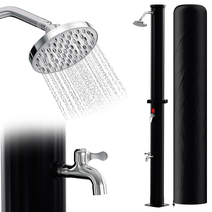 Eulenke solardusche Garten 20 Liter | 220cm | gartendusche solar | warmes Wasser max. 60°C | inkl. G