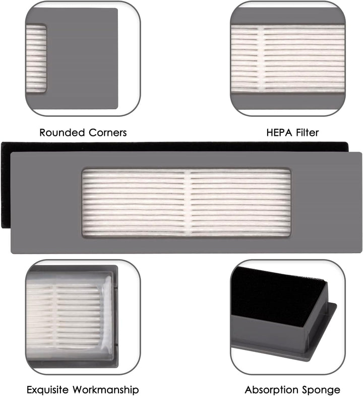 (12 Stück) N10 HEPA Filter Zubehör Set für Saugroboter ECOVACS DEEBOT OZMO N10, N10 Plus, 920, 950,
