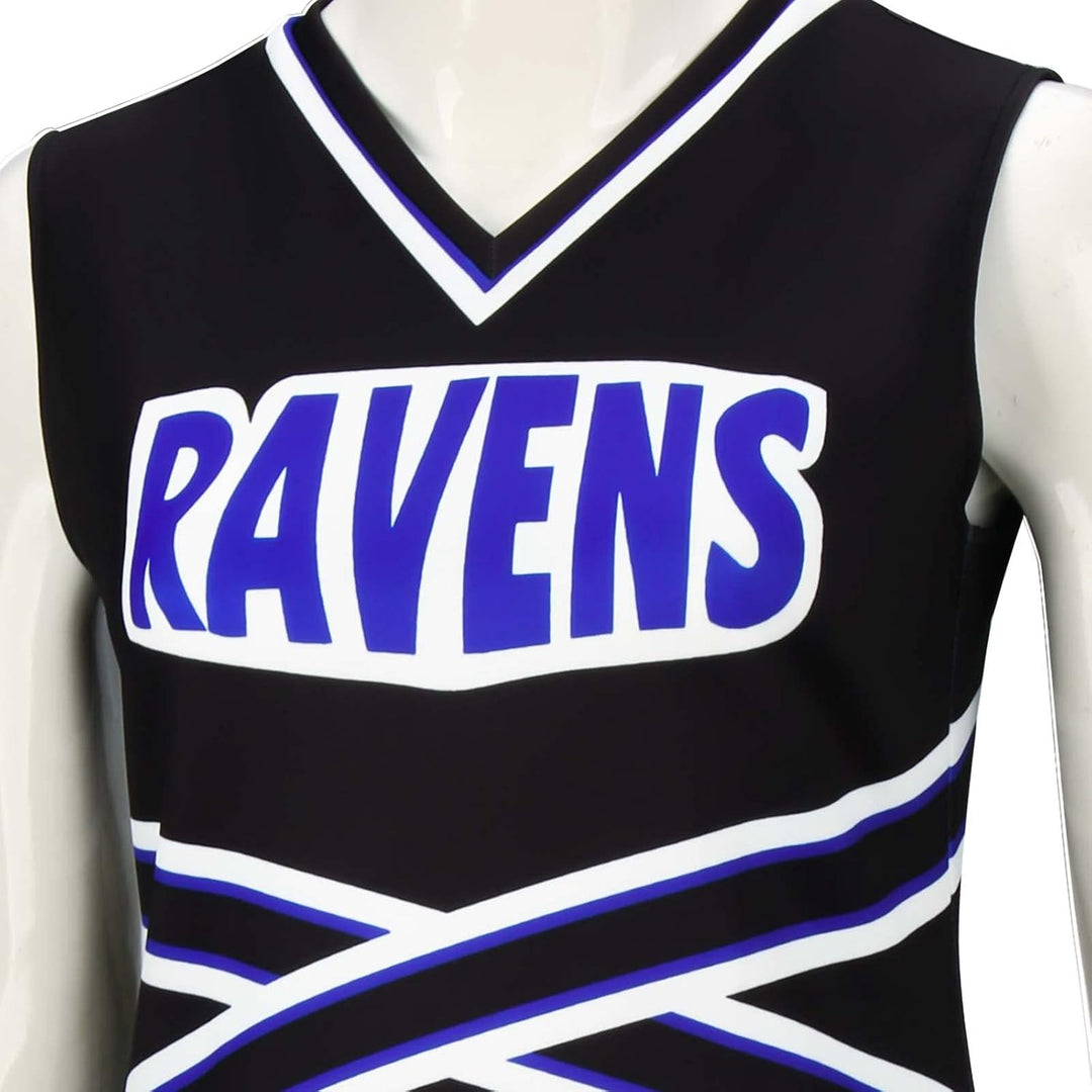 LIKUNGOU Damen Ravens Basketball Cheerleader Kostüm Cheerleading Uniform Varsity High School Cosplay