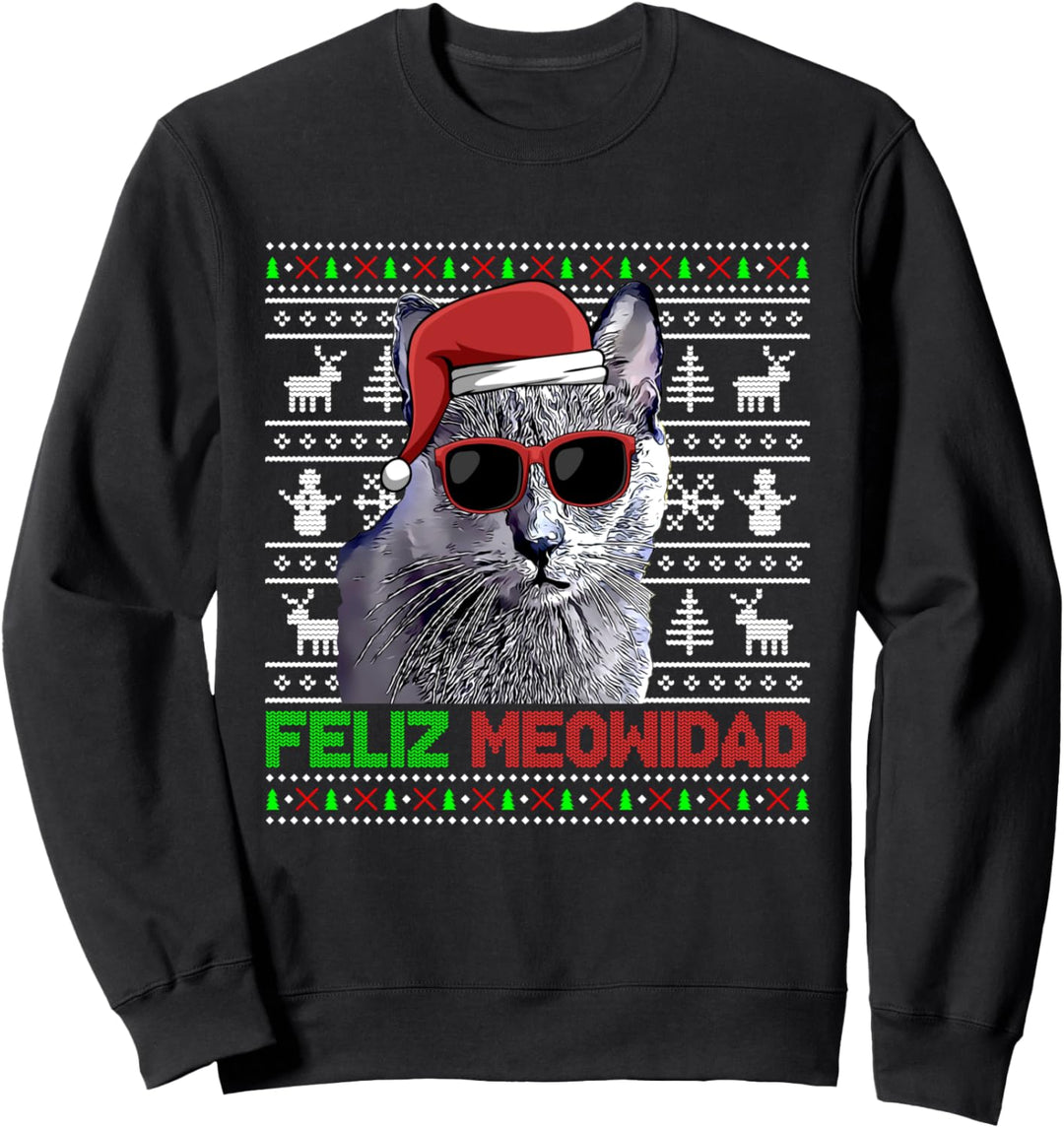 Korat Cat Feliz Meowidad Lustige Weihnachten Sweatshirt