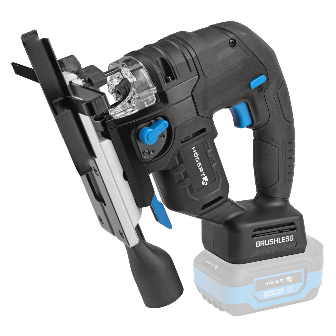 HÖGERT TECHNIK Akku-Pendelhubstichsäge 18V, bürstenloser Motor, kabellos, 0-2600 U/min, 26mm Klingen