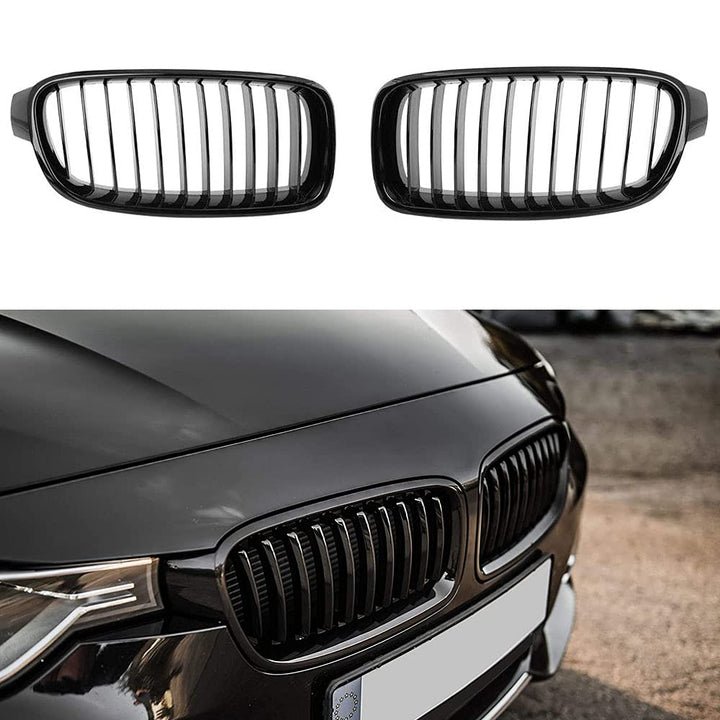 Glänzendes schwarzes F30 Kühlergrill, ABS-Front-Ersatz-Hauben-Nieren-Grill für 3er-Serie F30 F31 F35