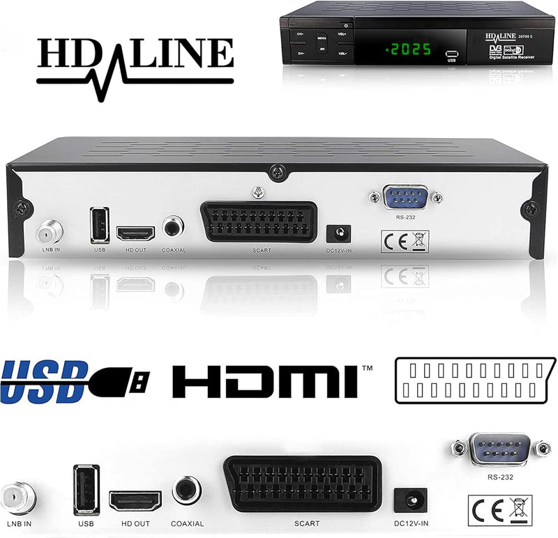 Echosat HDMI SCART HD Receiver Satellit DVB S2 HD Receiver für SAT Digitaler Satelliten SAT Receiver
