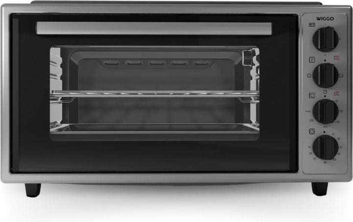 Wiggo Miniofen mit Kochplatte - 2000W, 45 Liter, Vielseitige 6-in-1 Funktionen: Ober-/Unterhitze, Um