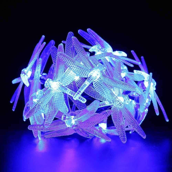 Solar Libellenlichterkette 20FT / 30 LED wasserdichte Innen- und Aussenmärchendekorationslichter, ge