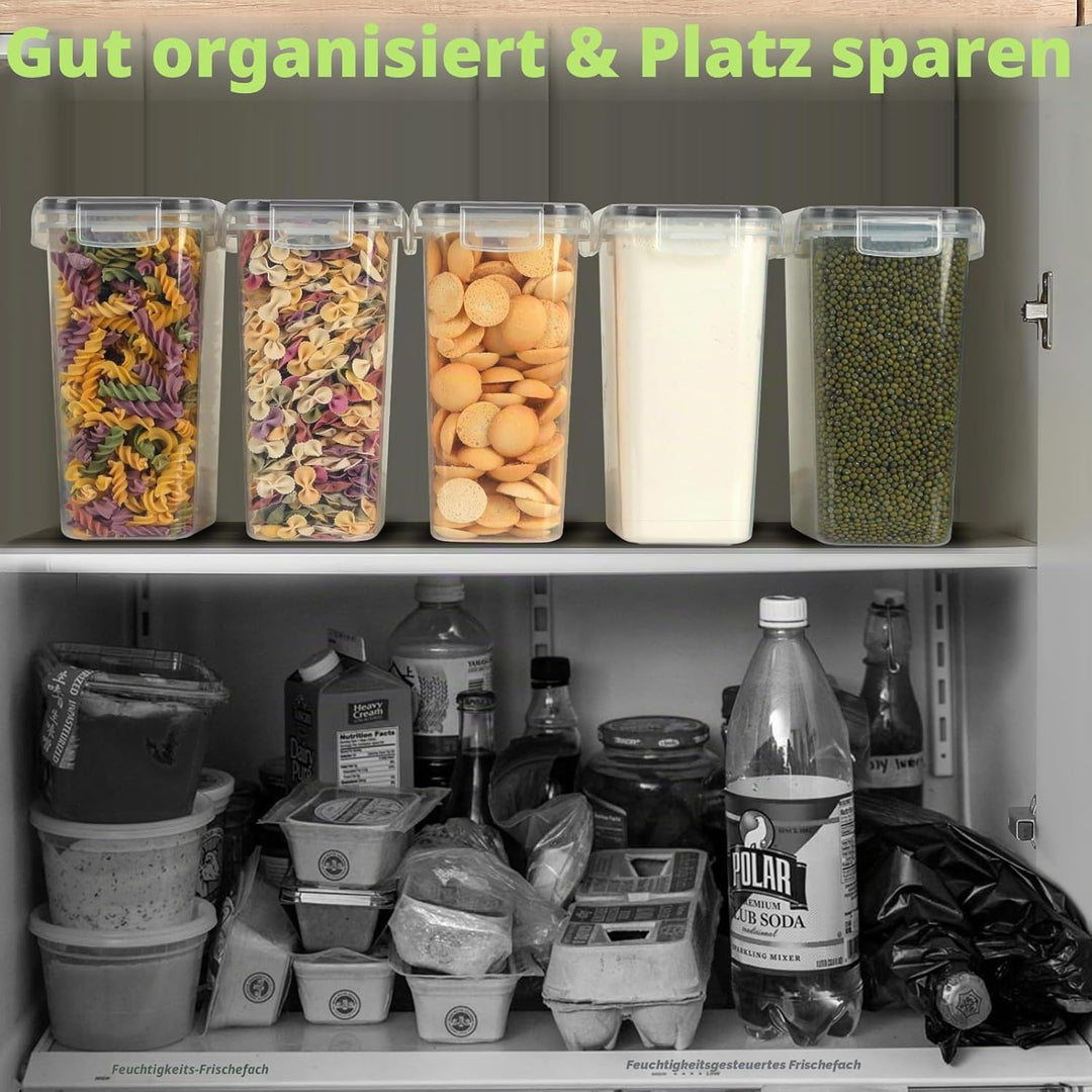 Withosent 10 Vorratsdosen mit Deckel 2L, Aufbewahrungsbox, luftdicht, Kunststoff, Müslibehälter, Vor