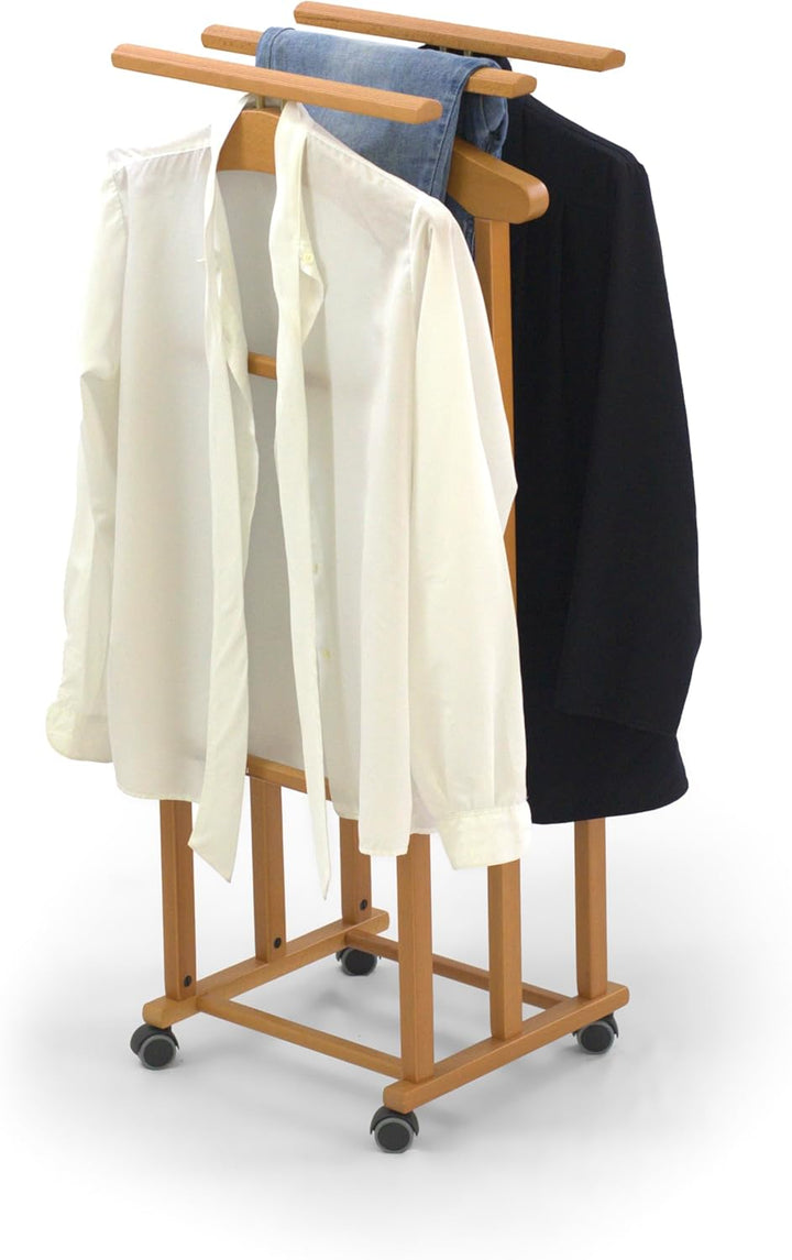 Arredamenti Italia TRIELLO, Holz - 3 Kleiderbügel und 3 Hosenhalter, Kirschbaum-Finish - Ar-It das H