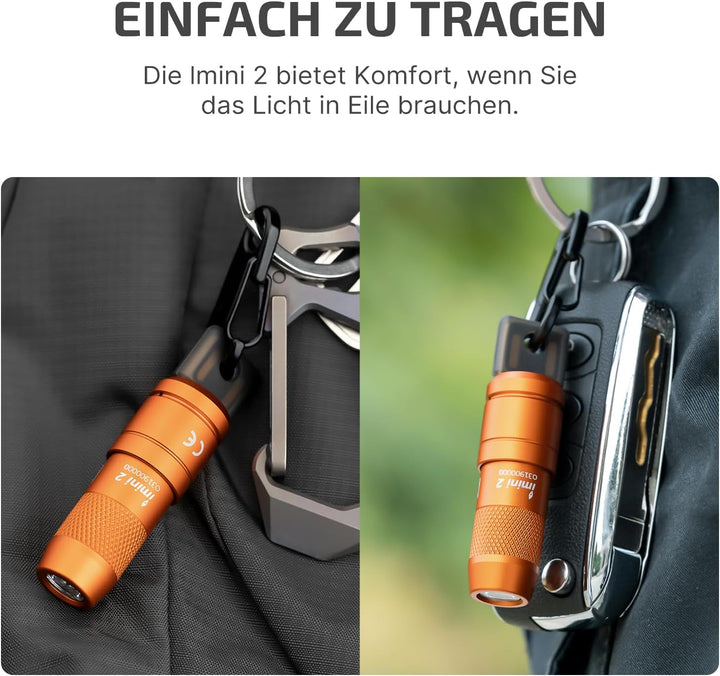 OLIGHT iMini 2 Mini LED USB-Aufladbare Taschenlampe Schlüsselhänger mit magnetischen Basis,50LM und1