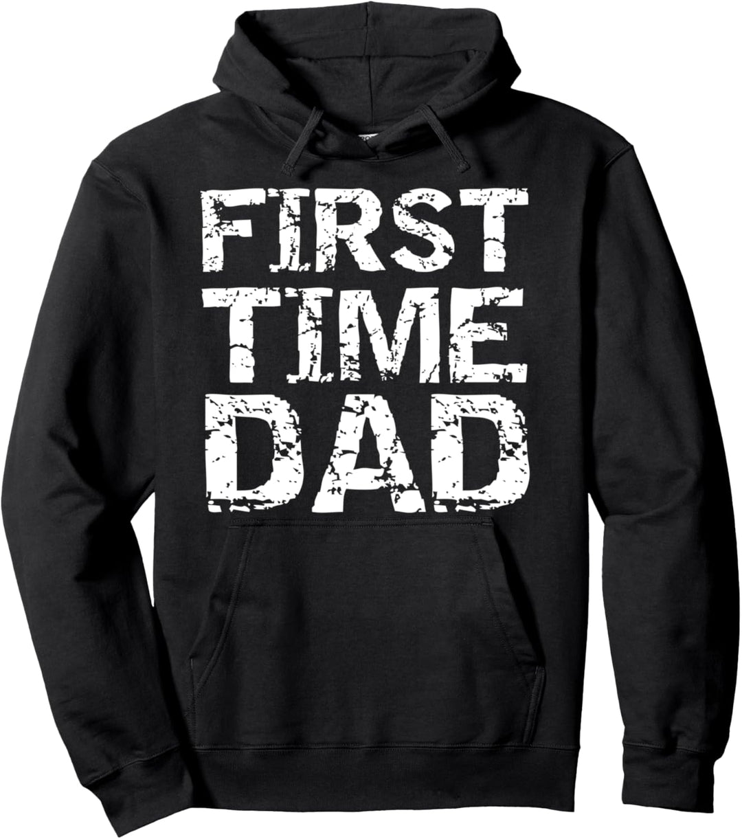 New Dad Gift Fathers Day Announcement Vintage First Time Dad Pullover Hoodie