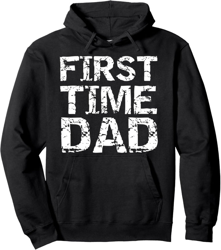 New Dad Gift Fathers Day Announcement Vintage First Time Dad Pullover Hoodie