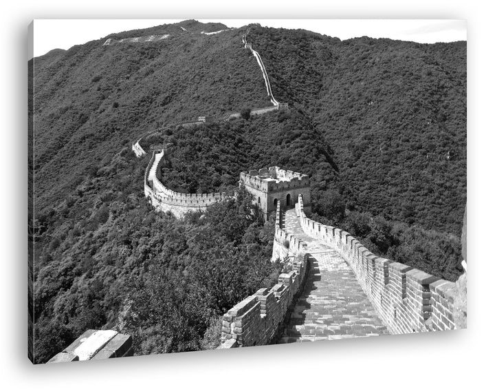 deyoli Chinesische Mauer Effekt: Schwarz/Weiss Format: 80x60 als Leinwandbild, Motiv fertig gerahmt