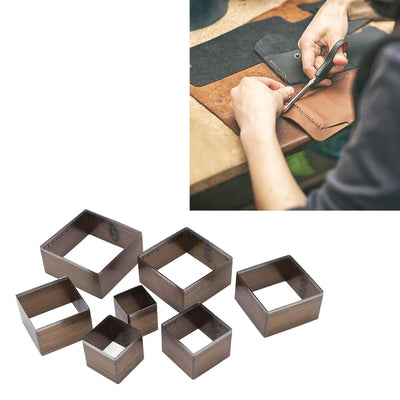 Naroote Lochstanzer, Lederformstanzer-Set, quadratisch, hohl, 7-teilig, hohe Härte, für Tasche, Gürt