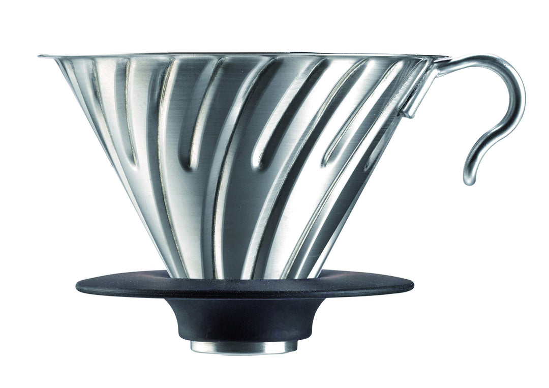 Hario Kaffeefilterhalter / V60 Metal DRIPPER 02 aus Metall/Silber, SCHWARZ für 1-4 Tassen Silber Siz