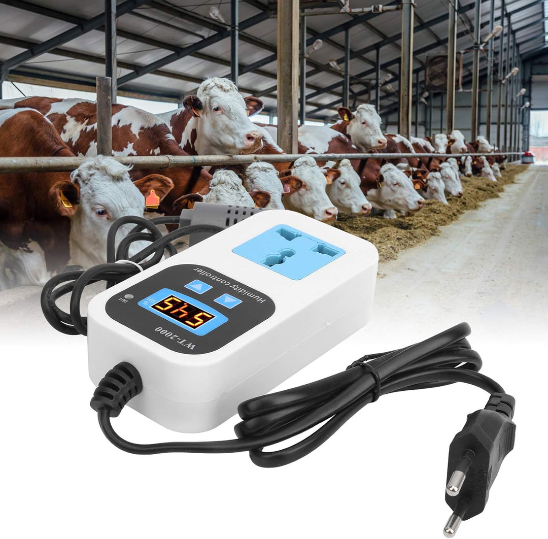 FTVOGUE Digitaler Feuchteregler WT-2000 Befeuchtung Entfeuchtung Schaltersteckdose 0%~99% RH mit Feu