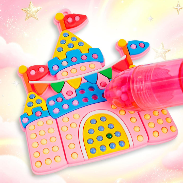 Bambebe DIY Perlenkunst &amp; Mosaik-Set für Kinder 6-12 Jahre, Komplettes Bastelset mit Perlenstiften,