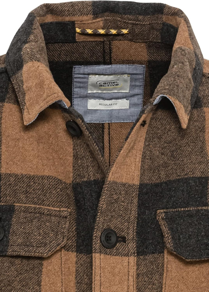 camel active Herren Indoorjacke aus einer Wollmischung 56 Grau-rost, 56 Grau-rost