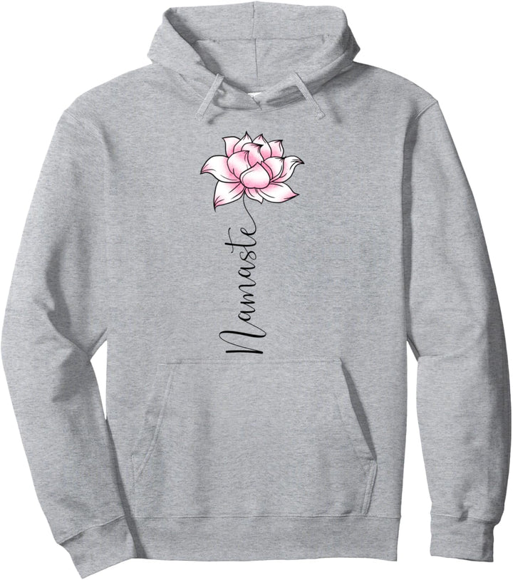 Namaste Lilly Lotus Pink Flower Cute Hindi Yoga Lover Gift Pullover Hoodie