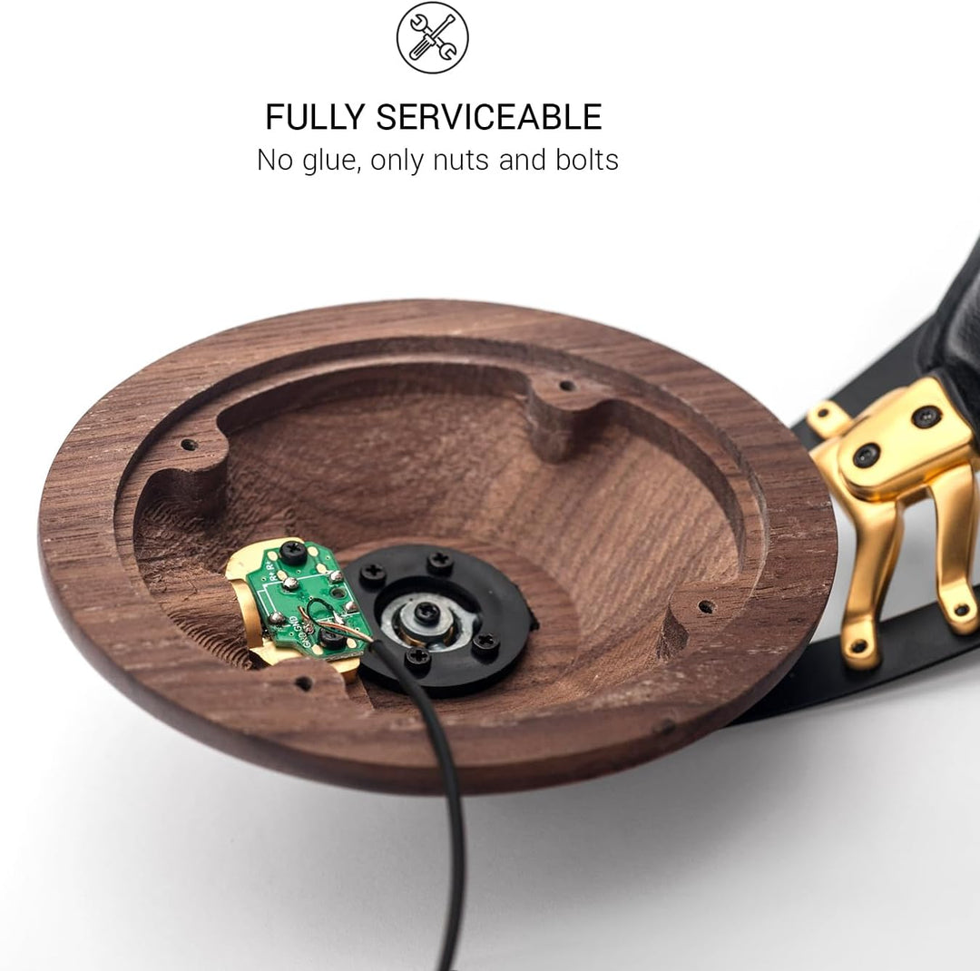 Meze 99 Classics Walnut Gold Audiophiler Over-Ear Kopfhörer, hochwertigen Materialien und hohem Waln