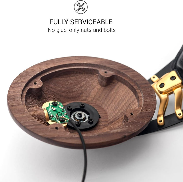 Meze 99 Classics Walnut Gold Audiophiler Over-Ear Kopfhörer, hochwertigen Materialien und hohem Waln