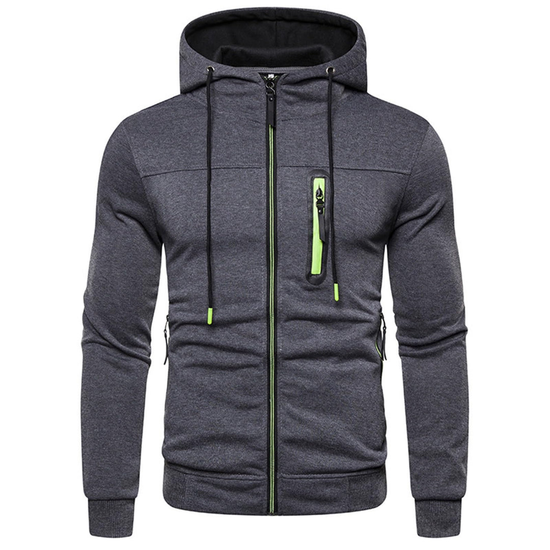 Sportjacke Herren Casual Sweatjacke Zip Kordelzug Hoodie Sweatshirt Jacke Basic mit Kapuze Langarm K