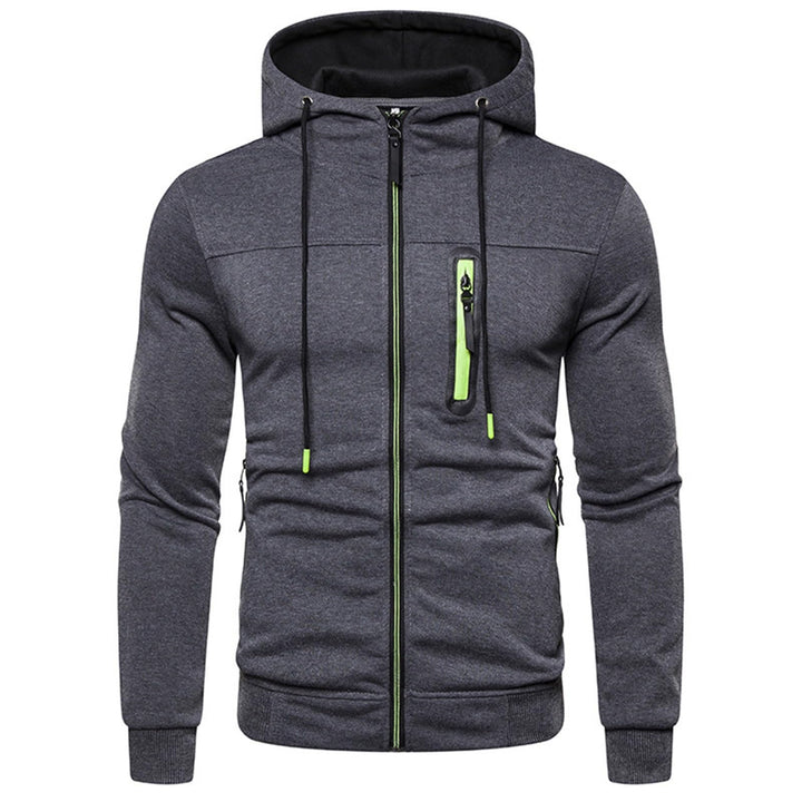 Sportjacke Herren Casual Sweatjacke Zip Kordelzug Hoodie Sweatshirt Jacke Basic mit Kapuze Langarm K