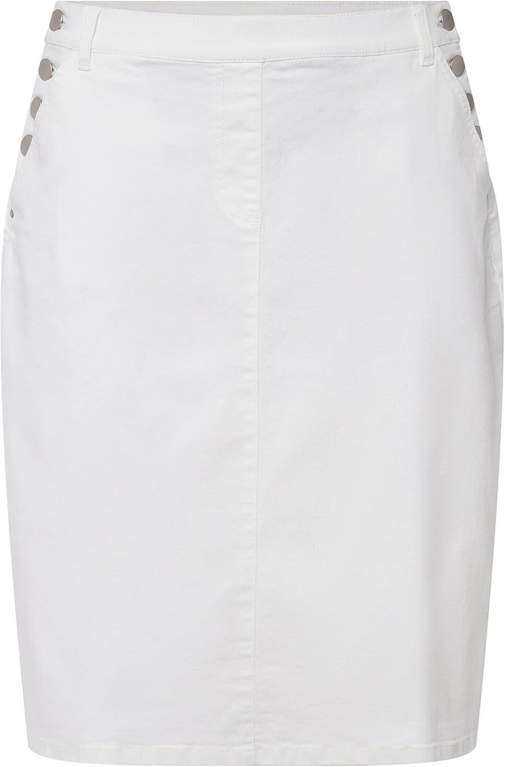 Ulla Popken Damen Jeansrock, A-Linie Rock 42-44 Schneeweiss, 42-44 Schneeweiss