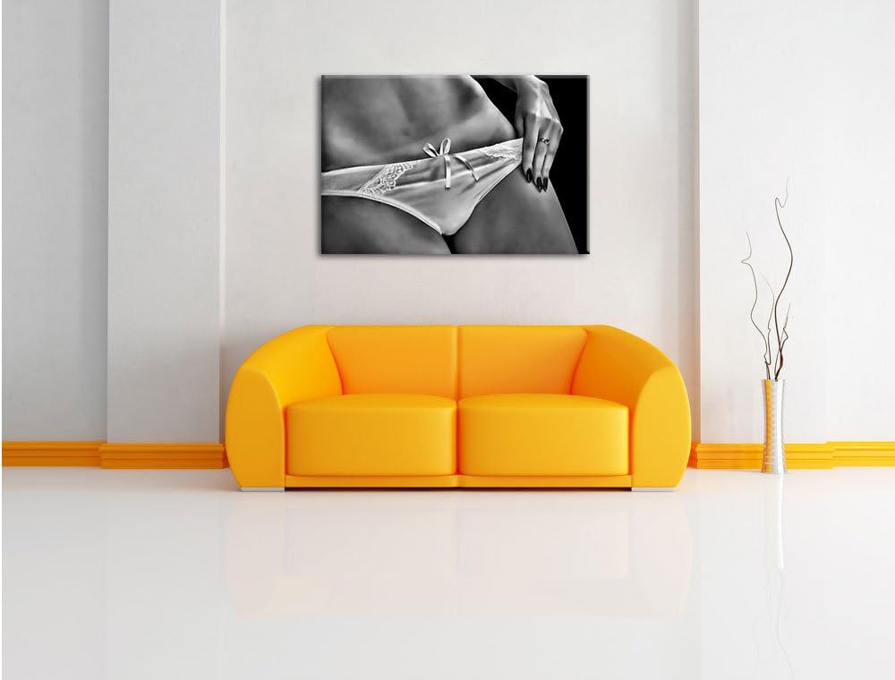 Pixxprint Sexy weisse Dessous / 100x70cm Leinwandbild bespannt auf Holzrahmen/Wandbild Kunstdruck De